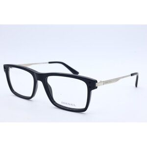 Diesel DL 5296 001 Rectangle Shinny Black Eyeglasses Clear Lenses 54mm